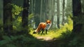 Fox Ruts In Lush Forest