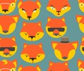 Fox seamless pattern. foxes ornament.