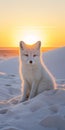 White Fox At Sunset: A Stunning Fine Art Photography