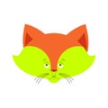 Fox Sick Nausea emoji. Animal face Nauseating. Vector illustration. Royalty Free Stock Photo