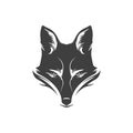 Fox sneaky muzzle cunning wild predator hunting camping monochrome vintage icon design vector