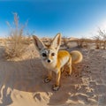 A fox standing in the middle of a desert Royalty Free Stock Photo