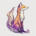 fox sticker humanized characters funny vector artistic and delicate minimalist hand drawn doodle