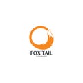 Fox tail logo template vector icon illustration