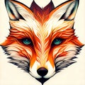 Wolf Tatoo illustration Mystical Art. Generative Ai. Royalty Free Stock Photo