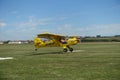 Small aircraft at landing small airport Royalty Free Stock Photo