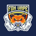 Fox head shield vape mascot logo