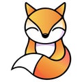 Fox vector illustration Flat Cartoon Style. logo cute Fox icon. Animal Nature Icon Isolated. Royalty Free Stock Photo