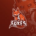 Fox vector mascot logo design with modern illustration concept style for badge, emblem and tshirt printing. angry fox illustration Royalty Free Stock Photo