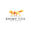 The fox walked gallantly. Wild life animal logo design in full color.
