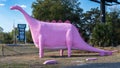 `Foxbower` the pink dinosaur, a roadside attraction built in 1959 for the Foxbower Wildlife Museum - Spring Hill, Florida, USA