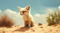 Dreamy Fox Portrait With Flying Birds In Cinema4d Style