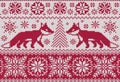 Foxes knitted seamless pattern