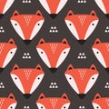 Muzzle of foxes, seamless pattern