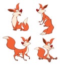 Foxes set cartoon