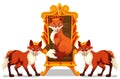 Foxes sitting on the throne Royalty Free Stock Photo