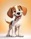 Foxhound puppy dog cartoon character