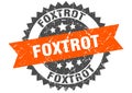 Foxtrot stamp. foxtrot grunge round sign.