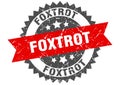 Foxtrot stamp. foxtrot grunge round sign.