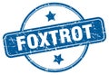 foxtrot stamp. foxtrot round grunge sign.