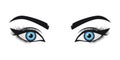 Foxy eyes logo. Blue eyes on white background