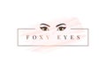 Foxy eyes logo. Rose gold eyes logo on white