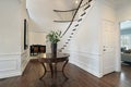 Foyer with curved staircase