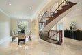 Foyer with curved staircase Royalty Free Stock Photo