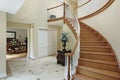 Foyer with curved staircase