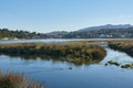 A foz estuary during high tide in Ramallosa, Galicia, Spain Royalty Free Stock Photo