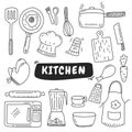 Cute hand drawn kitchen doodle illustration Royalty Free Stock Photo