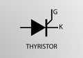 Thyristor Symbol, Vector symbol design. Engineering Symbols. Royalty Free Stock Photo