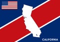 California - USA, United States of America Map vector template. Royalty Free Stock Photo