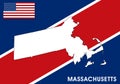 Massachusetts - USA, United States of America Map vector template. Royalty Free Stock Photo