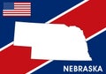 Nebraska - USA, United States of America Map vector template Royalty Free Stock Photo