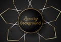 Abstract shape dark and golden glittering lines color luxury background. elegant modern background. Royalty Free Stock Photo