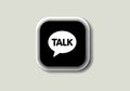 Talk new logo and icon printed on white paper. Talk is an online mobile social media