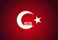 Turkish flag. Crescent and star, and the founder of Turkey, Gazi Mustafa Kemal AtatÃÂ¼rk, AnÃÂ±tkabir.