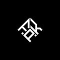 FPK letter logo design on black background. FPK creative initials letter logo concept. FPK letter design Royalty Free Stock Photo