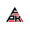 FPK triangle letter logo design with triangle shape. FPK triangle logo design monogram. FPK triangle vector logo template with red Royalty Free Stock Photo