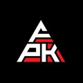 FPK triangle letter logo design with triangle shape. FPK triangle logo design monogram. FPK triangle vector logo template with red Royalty Free Stock Photo