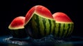 fpoto of watermelon Dynamic and mesmerizing composition , Generative ai