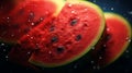 fpoto of watermelon Dynamic and mesmerizing composition , Generative ai
