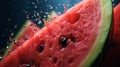fpoto of watermelon Dynamic and mesmerizing composition , Generative ai