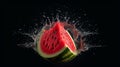 fpoto of watermelon Dynamic and mesmerizing composition , Generative ai
