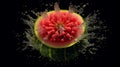 fpoto of watermelon Dynamic and mesmerizing composition , Generative ai