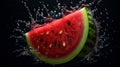 fpoto of watermelon Dynamic and mesmerizing composition , Generative ai