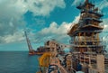 FPU Jangkrik view from construction vessel, Royalty Free Stock Photo