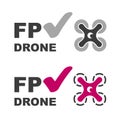 FPV drone check mark symbol vector Royalty Free Stock Photo