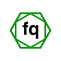 FQ company monogram with green diamond. FQ icon Royalty Free Stock Photo